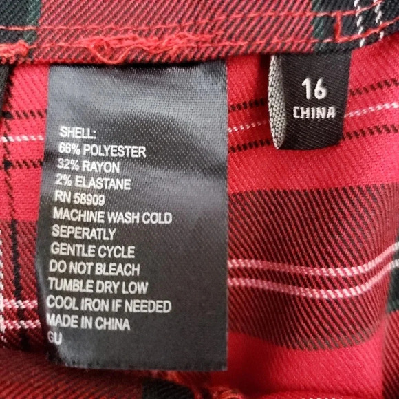 Alex Marie Wide Crop Pants Rebecca Holiday Plaid Tartan High Rise Belt Capri - Picture 6 of 6